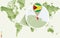 Infographic for Guyana, detailed map of Guyana with flag