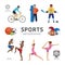 Infographic Health Sport and Wellness Flat Icons Template Design