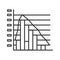 Infographic histogram line black icon. Record keeping concept. Visual comparison of data. Sign for web page, mobile app, button,