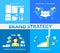 Infographic illustration of Brand strategy - four