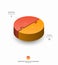 Infographic isometric puzzle circular template. Cycle diagram with 2 steps, pieces, parts.