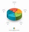 Infographic isometric puzzle circular template. Cycle diagram with 5 steps, pieces, parts.