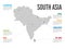 Infographic map of South Asia. Modern template with text and colorful state headers. Vector illustration
