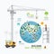 Infographic nature care template design.building save the world