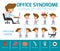 Infographic office syndrome Template Design,. health concept. infographic element. vector flat icons cartoon design. illustration.