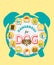 Infographic poster about food and snacks that are dangerous for your dog and may cause intoxication. A set of icons