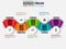 Infographic ribbon timeline vector design template