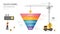 Infographic Sales funnel diagram template for business. Modern Timeline 5 step level, building business concept vector