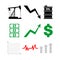 Infographic Set Chart for growth prices for oil and petroleum products icon. Sign and symbol Oil growing graph