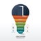 Infographic step on light bulb shape idea. Vector illustration.