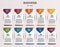 Infographic Success template. Icons in different colors. Include Success, The Best, Achievement, Lader Of Success and others