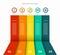 Infographic template with 5 circles and columns. Can be used as a diagram, vertical chart.