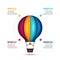 Infographic template with air balloon. Vector startup illustration.