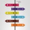 Infographic template of multidirectional pointers on a signpost