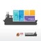 Infographic Template with shipping boat banner . concept vector