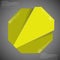 Infographic template with yellow octagon randomly divided to three parts