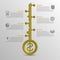 Infographic timeline. Business key concept template. Gold vector
