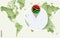 Infographic for Vanuatu, detailed map of Vanuatu with flag