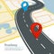 Infographic vector concept of different map directions. Navigations on road