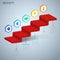 Infographics 3D Stair step to success concept. Business timeline modern colorful infographics template with icons and elements.