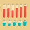 Infographics. Blood and water bar chart