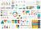 Infographics charts. Financial analysis data graphs and diagram, marketing statistic workflow modern business