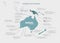 Infographics continent Australia and Oceania blue