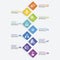 Infographics with Corporative Development theme icons, 10 steps. Such as advancement planning, decision making