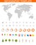 Infographics. Earth map and different charts