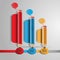 Infographics education pillars pencils data