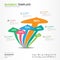 Infographics elements diagram with 6 steps, options, mushroom icon, web design, presentation, Vector illustration