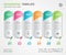 Infographics elements diagram with 6 steps, options, Vector illustration, Cylinder 3d icon, presentation