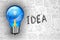 Infographics Idea Lamp with Business doodles Sketch background: infographics