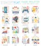 Infographics mini concept Game industry icons for web. Premium quality color conceptual flat design web graphics icons