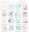 Infographics mini concept Genetics and biochemistry icons for web.