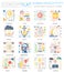 Infographics mini concept Human productivity icons for web. Premium quality color conceptual flat design web graphics