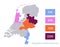 Infographics of Netherlands map, individual region