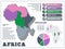 Infographics. population. Map of Africa. Political map. Vector.