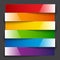 Infographics rainbow shiny paper stripe banners