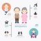 Infographics Retired elderly senior age couple activity vector