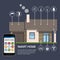 Infographics of the smart house. Home, smartphone and a set of s