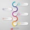 infographics timeline design template vector with 3D paper label, integrated circles. Business concept with options. For content,