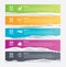 Infographics torn paper in horizontal with 5 data template. Vector illustration abstract background. Can be used for workflow lay