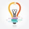 Infographics vector lightbulb design diagram line style