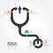 Infographics vector medical design stethoscope diagram line