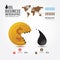 Infographics vector money and oil.Business eat little business