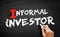 Informal investor text on blackboard