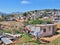 Informal settlement in South Africa with solar panels.