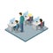 Informatics lesson at school isometric icon