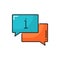 Information chat bubble isolated thin line icon